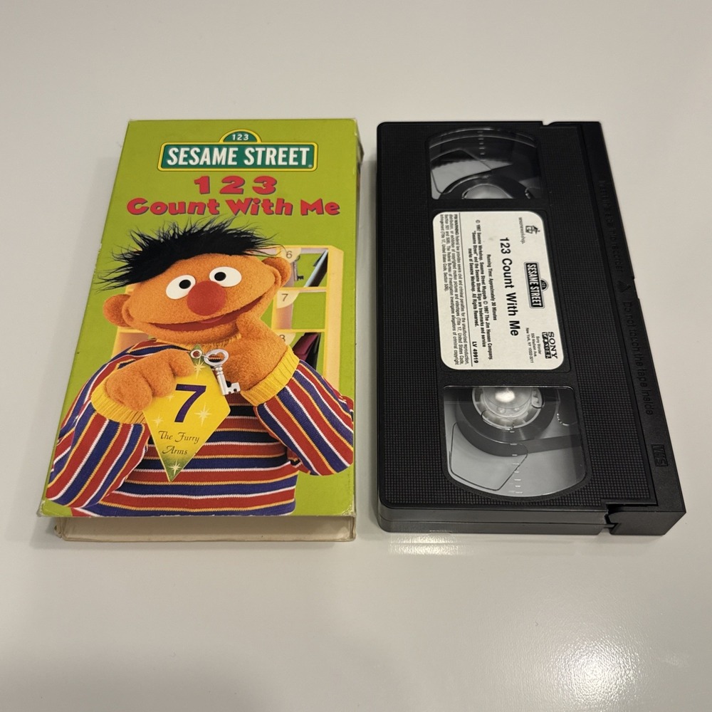 123 Count With Me VHS 1997 Tape VCR Video Tape Movie Sesame Street Ernie Elmo